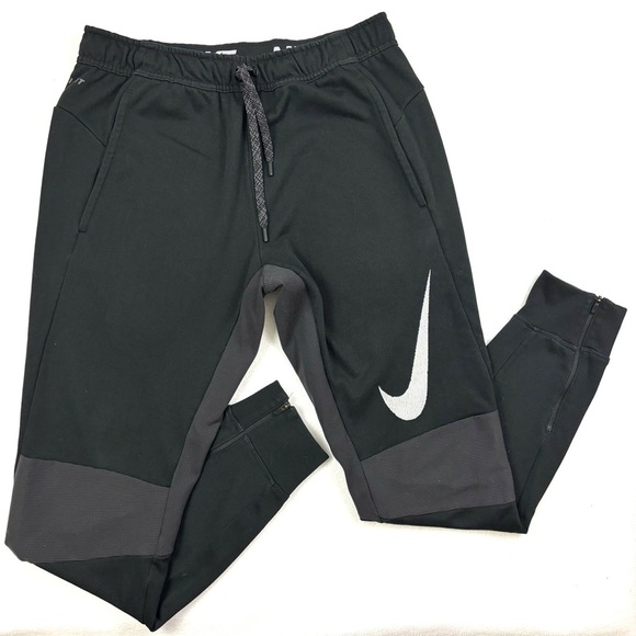 Nike Men’s Black/White Dri-FitTech Tapered Banded Bottom Jogger Pants (M) - Picture 2 of 16